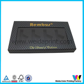 Black Color Paper Packaging Boxes with Clear Plastic Window